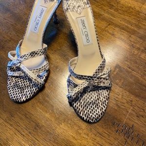 Gently used Jimmy Choo snake skin sandals size 38
